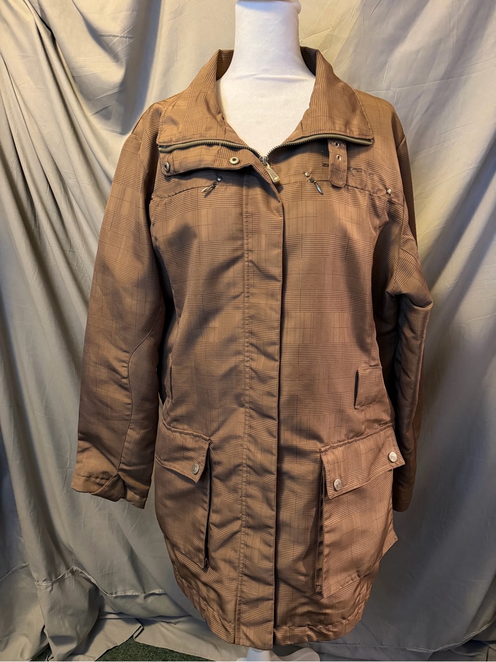 ZeroXposur Women's Brown Utility Jacket with Front Pockets, sz L
